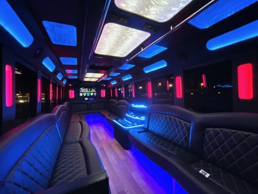 Schaumburg 35 Passenger Party Bus Interior