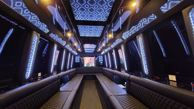 Schaumburg 40 Passenger Limo Bus Interior